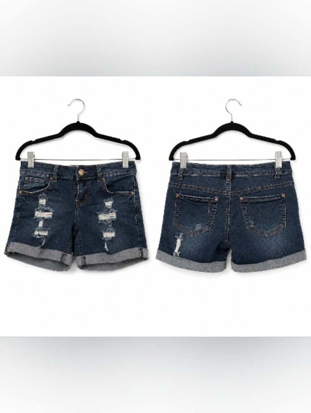 Hot Kiss Blue Distressed Short Jean Shorts Size 3